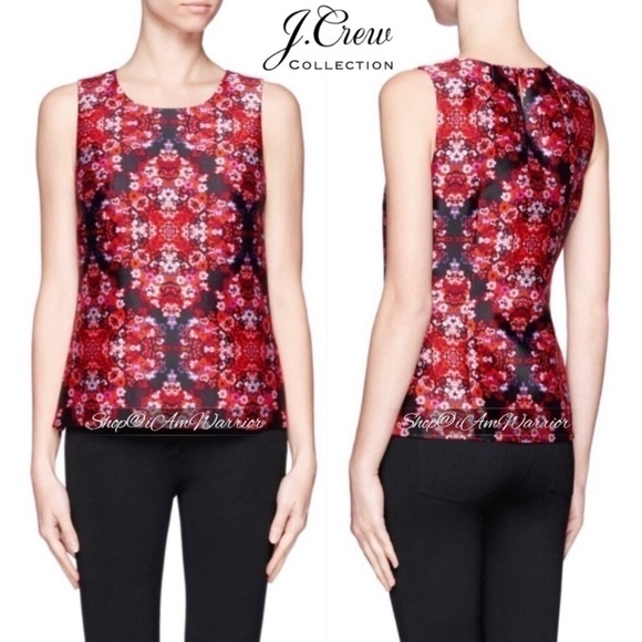 J.Crew Collection silk/cotton abstract print sleeveless top *shop@iamwarior - Picture 2 of 10